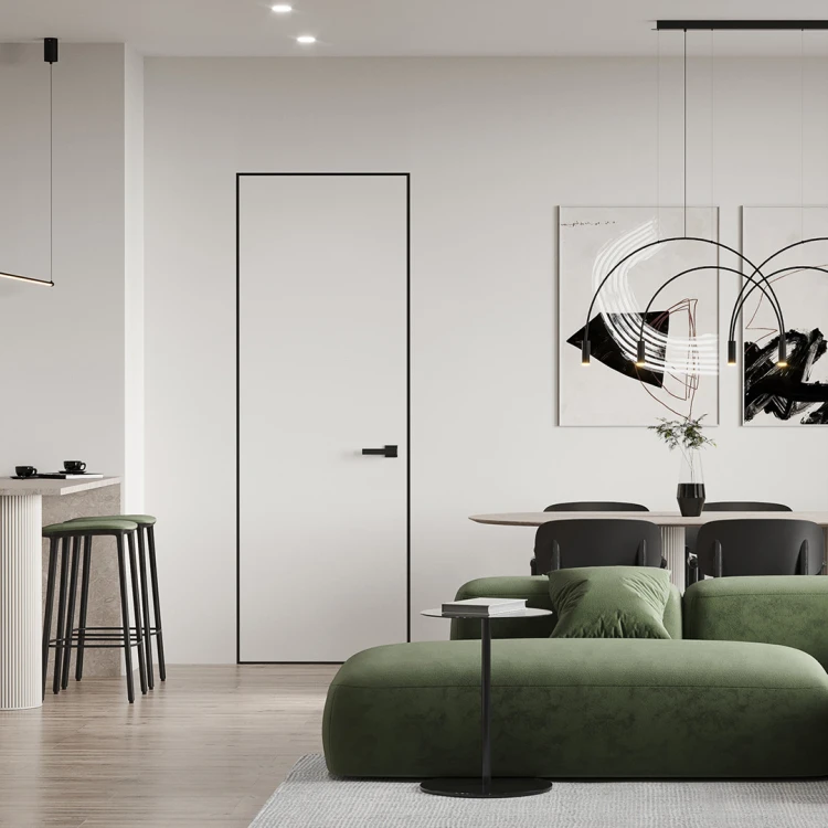 Скрытые двери Leoni Door 40 Грунт Короб AL Черный