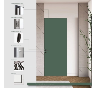 Скрытые двери Filo Muro 45 Ral/Ral Алюминиевый торец Серебро